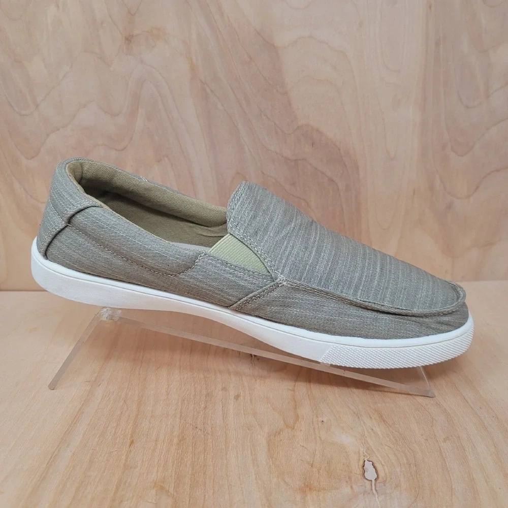 ALEADER Men's Loafers Sz 13 M Khaki Canvas Slip On Shoes Casual